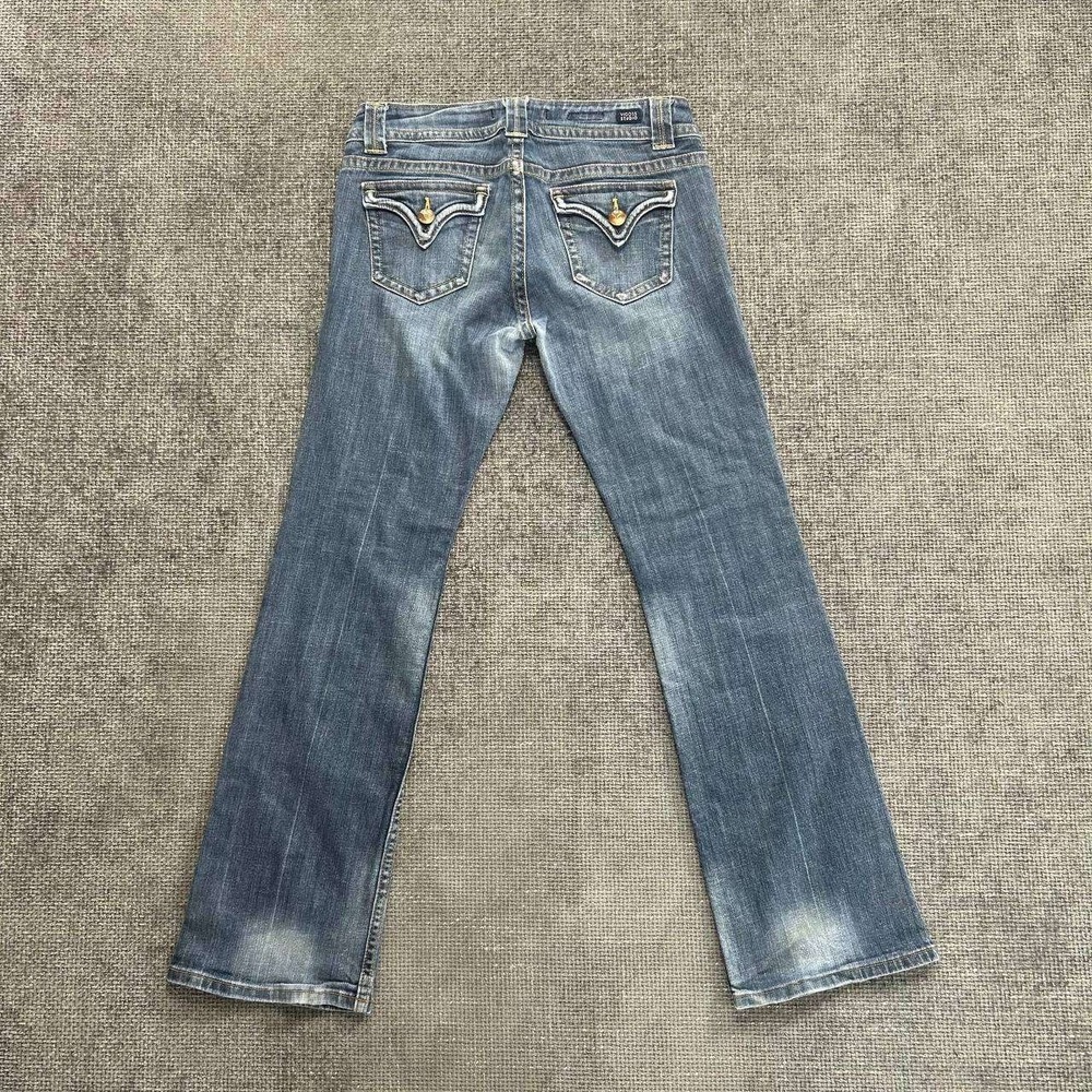 Vigoss Studio New York Flap Bootcut Jeans Womens 9/10 Blue Y2K Low Rise